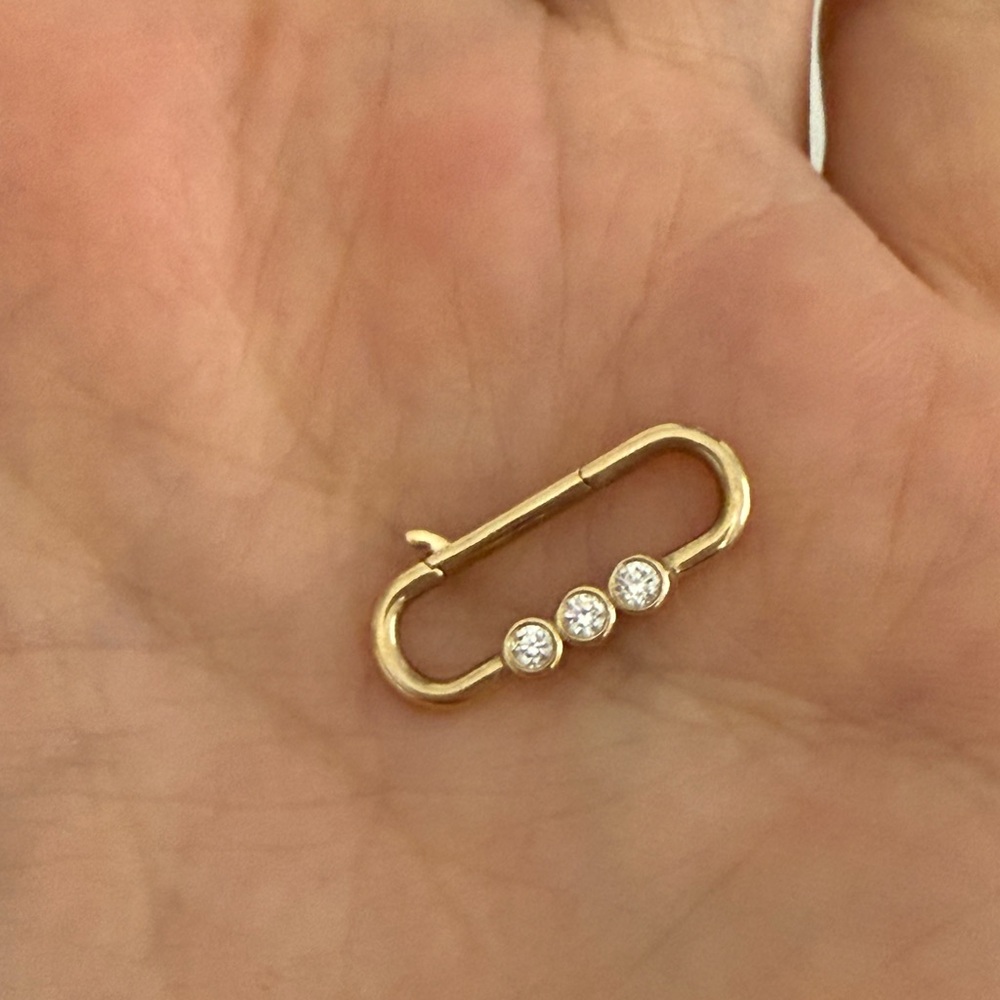 Solid 14kt and Diamond Charm Clip with real diamons from Babygold